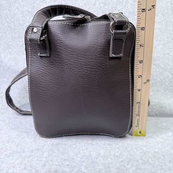Medium Brown Cross Body Purse with Adjustable Strap Multi Compartments - Picture 13 of 14